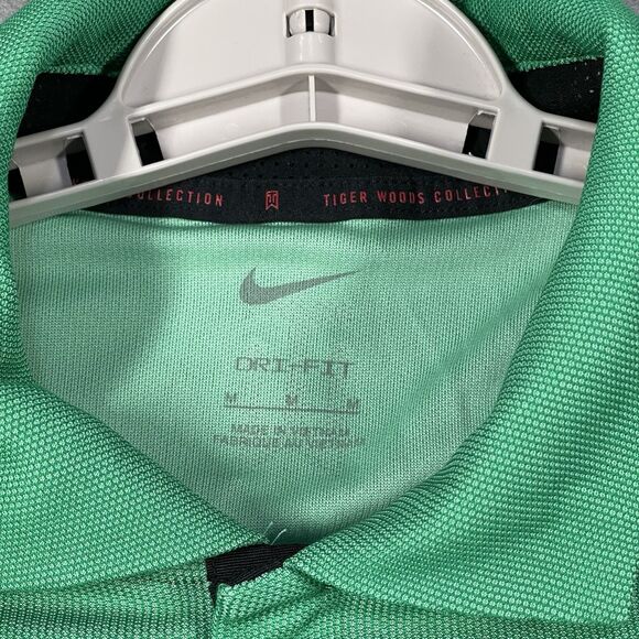 Nike Tiger Woods Polo Shirt Mens Medium Green Golf Pique Performance DR5314-324 - Picture 2 of 11